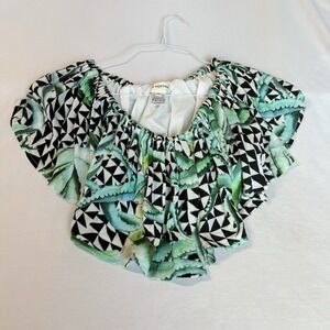 MARA HOFFMAN Swim Wear  Off the Shoulder Crop Top Bikini Top  Stretchy Medium